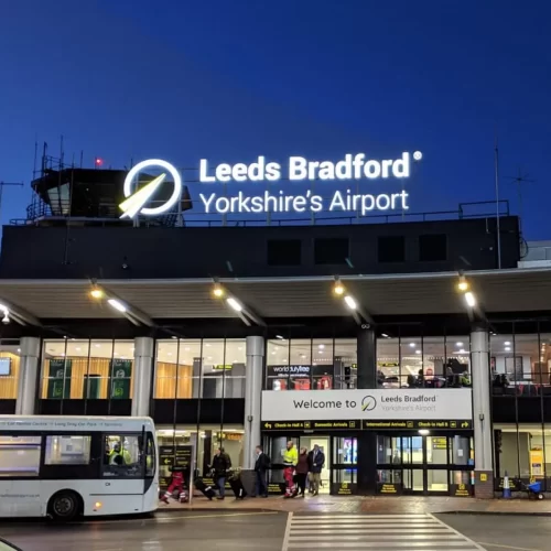 Leeds Bradford Airport arrival route for Yorkshire College students